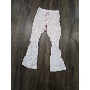 Victorias Secret Pink White Striped Pajama Pants Silver Shimmer XS Lounge Sleep